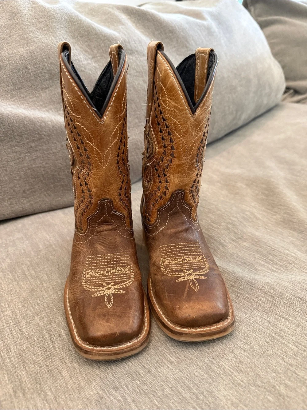 Brown Embroidered Cowboy Boots- toddler 11